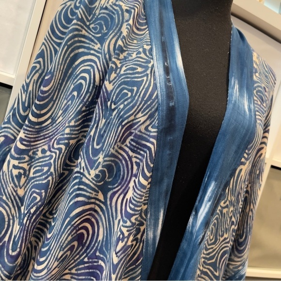 Soft Surroundings Blue Swirl Print Kimono Cardigan PS/PM - Picture 4 of 9